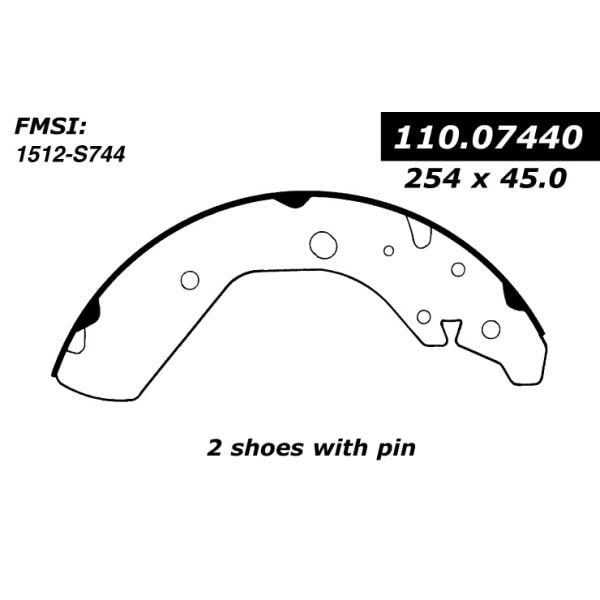 Centric Parts Centric Brake Shoes, 111.07440 111.07440 - main